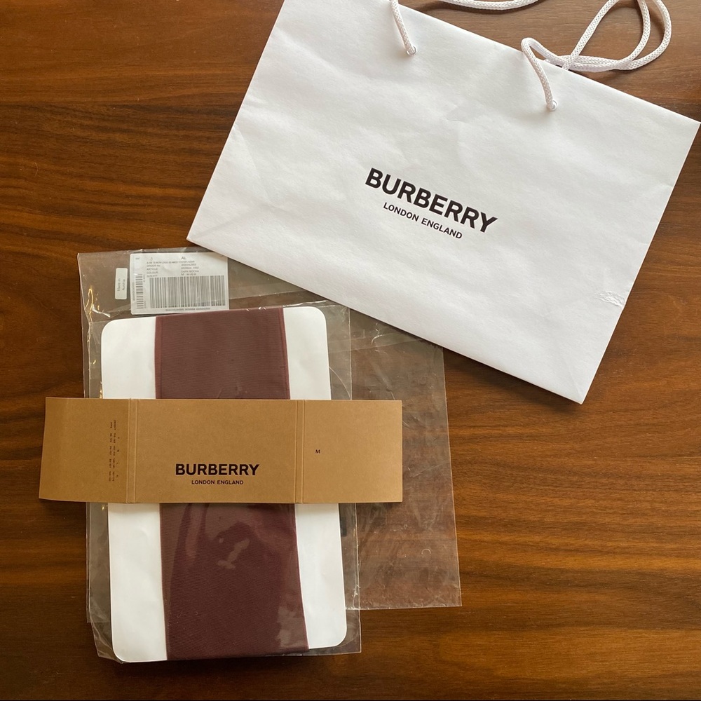 Burberry Dark Mocha Size M Tights with Shopping Bag